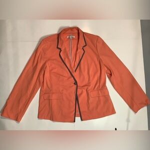 Ellen Tracy Coral Blazer with Black Trim